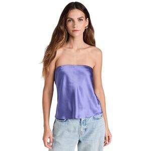 NWT Reformation Strapless Spritz Silk CharmeuseTop Jacaranda‎ Purple Medium 90s